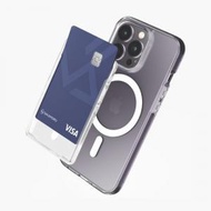 Sinjimoru MagSafe 開放式磁性錢包，磁性透明卡夾, 兼容 Apple iPhone, Mag-Safe 錢包，手機信用卡保護套。 M-Sim Slot