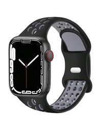 運動型錶帶，適用於Apple Watch錶帶 38mm 40mm 41mm 45mm 44mm 42mm 49mm，男女適用，柔軟矽膠透氣手帶替換配件，適用於Ultra 2 SE、Series 9 8 7 6 5 4 3 2 1