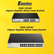 D-Link 24/16 port Gigabit 10/100/1000 network unmanaged metal case switches DGS-1016C/DGS-1024C