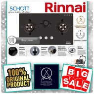 KOMPOR RINNAI RB713N(GB) RB-713N GB KOMPOR TANAM 3 TUNGKU TEMPERED GLASS BIG FLAME RINNAI