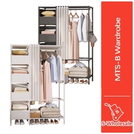 S-wholesale Bedroom Wardrobe Clothes Rak Storage Organizer Rack Cabinet Clothes Rack Bedroom Furnitu