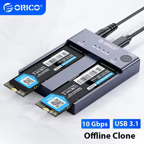 ORICO 10Gbps Dual Bay SSD Duplicator External Case Type C Gen2 Hard Drive Disk Offline Clone Enclosu