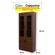 ROAM ENTERPRISE Rak Buku Bookshelf 4 Door Display Cabinet Glass 4 Pintu Almari Buku Murah Storage Cu