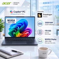 [Copilot+PC][Qualcomm Snapdragon X] Acer Aspire A14-11M-X6G6 14" WUXGA IPS 120Hz Display | 32GB RAM 