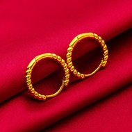 Anting-anting fesyen wanita berlapis emas Vietnam, anting-anting gaya berpilin, barang kemas wanita,