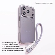 (With Lanyard)Instant iPhone 17 Pro Max Case 16 15 14 pro max Matte Magnetic Silicone Protective Cov