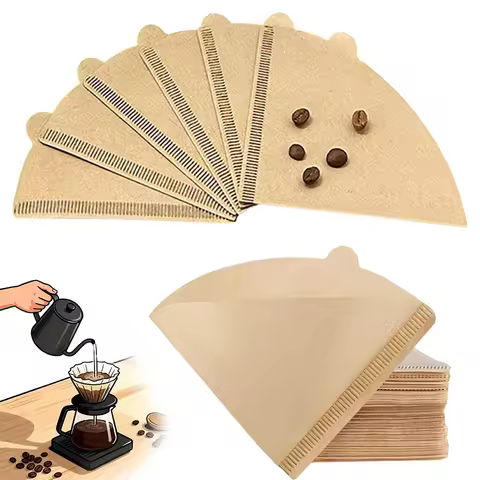 V02 Natural Unbleached Cone Coffee Filter Paper for Hario V60 And Pour over Brewers 2/4 Cup Disposab
