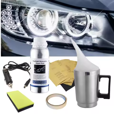 Headlight Polishing Set Auto Headlight Renovator Light Restoration Clean Car 300ml Polish Spotlights