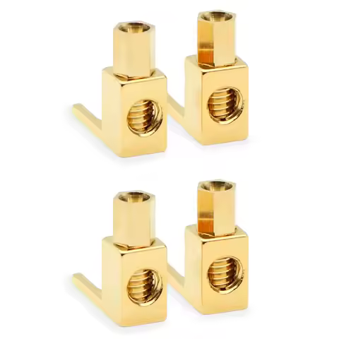 4Pcs/Set Spade Banana Plug Adapter Pure Copper Gold Plated Audio Spade Fork Banana Plug Connector So