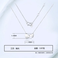 Jin Dasheng pt950 Platinum Necklace Pendant Women White Gold Necklace Platinum Set Chain Heart-Shape