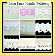 ❤❤1m/Renda Telekong Cotton Lace Mix Saiz & Design Lace Telekong,  Koton Fabric Lace
