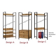 [SG] Open Wardrobe Metal Wardrobe Walk in Wardrobe Open Clothes Hanger Rack