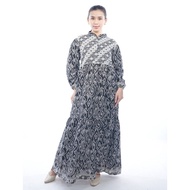 BATIK TRUSMI Dress Batik Wanita Gamis Batik Kombinasi Liris MM HP