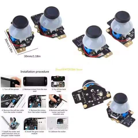 K0EA Game Console Joystick Replacement Accessories Electromagnetic Joystick Module No Drifting Thumb