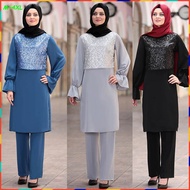 Baju Raya 2022 Jubah Muslimah Suit Set Warda Lara Pakaian Abaya Seluar Raisya Muslim Wear Tshirt Baju Kurung Moden Blouse Muslimah Dress Muslimah Kebaya Baju Melayu Kaftan Peplum Palazo Fashion Women Wanita Murah Plus Size Banquet 5027