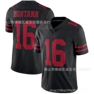 Same Day Delivery!!NFL Rugby Jersey 49 People 16 Black 49ers Joe Montana Jersey