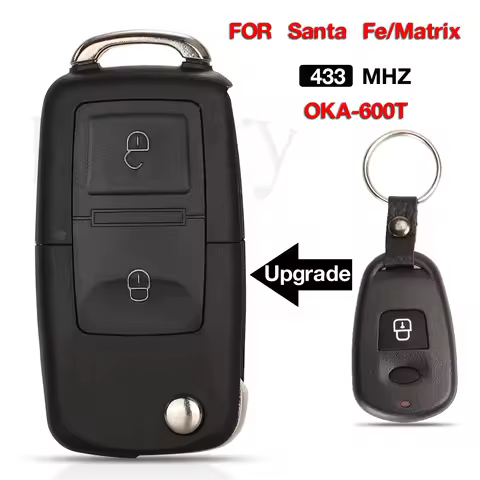 jingyuqin 2 Buttons Remote Car key Fob 433mhz For Hyundai Santa Fe matrix 2002-2006 CE0682 OKA-600T