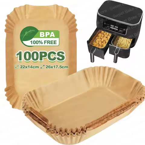 22x14CM Rectangle Air Fryer Disposable Parchment Paper Liners for Ninja DZ201/DZ401/FG551, Ninja Dua