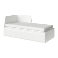 FLEKKE 坐臥兩用床附2抽/2床墊, 白色/åfjäll 硬, 80x200 公分