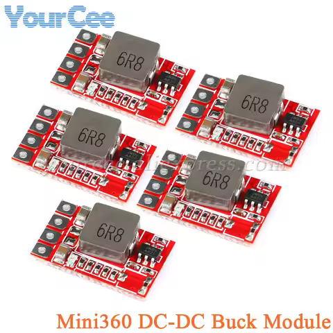 5pcs/1pc Mini360 DC-DC Converter Step Down Buck Module 1.3A Adjustable Step-Down Conversion 12V 24V 