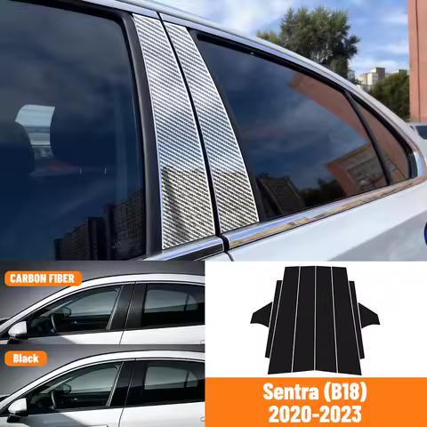 For Nissan Sentra B18 Sylphy E-Power 2020 2022 2023 2024 8PCS B C Pillar Window Trim Covers Center C