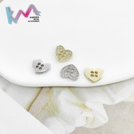 ANDER Alloy Tiny Button 12mm Diamond Love Button Luxury Decorative Button 65829