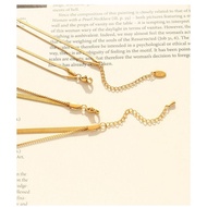 Slim Double layer Titanium Steel Necklace Blade Necklace Female Gold Silver Pujapuji Rasa P1105 P224