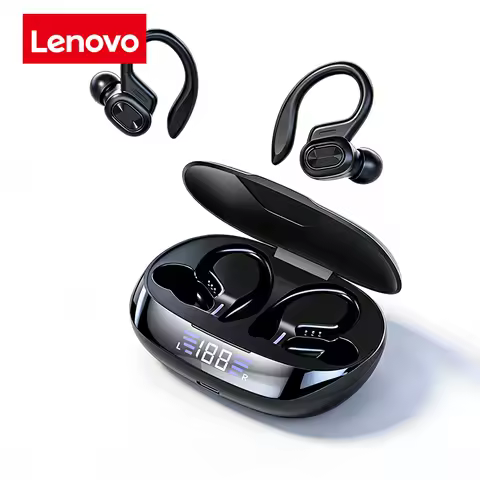 Lenovo Wireless Bluetooth Headphones with Microphone Open-back Sports Earhook Style Hi-Fi Stereo Sou