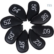 YYS 8pcs PU Leather Golf Iron Headcover Golf Club Head Cover Protector Enduring