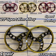 SH GOLD SPORT RIM TIGA BATANG TEBOK / SPORT RIM BASIKAL BUDAK 20inch / SPORT RIM BMX / ALLOY SPORT R