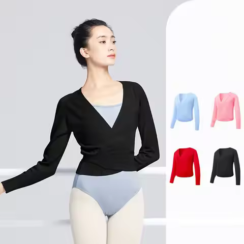 Ballet Sweater Ballet Tops Woman Dance Winter Warm Knitwear Girls Knitted Coat Practise Ballet Dance