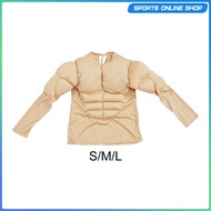[Beauty] Kids Muscle Shirt Costumes for Boy Casual Realistic 3D Fancy Dress Body Builder