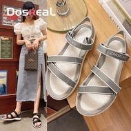 DOSREAL Summer Sandals Flats For Women Breathable Hollow Slip On Mother Shoes Ladies Girl Casual Jelly Shoes Outdoor Beach Shoes