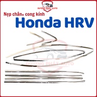 Honda HRV, HR-V 2018- 2025 glass bezel brace, curved glass, shiny stainless steel, standard car form
