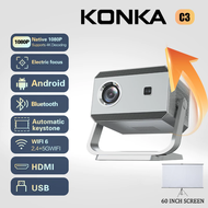 γKonkaγC3 Projector with WiFi and Bluetooth 1080P portable HD 4K projection starry sky projection ho