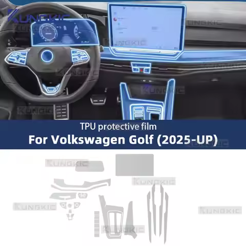 For Volkswagen VW Golf 8.5 2025 Golf 8 MK8.5/7 2024 Interior Film Transparent TPU Gear Panel GPS Cen