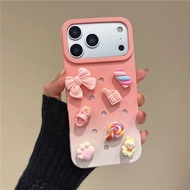 Super Funny Cover For Crocs Style with Jibbitz charms Compatible For iPhone 17 16 15 14 13 Pro Max S