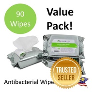 Antibacterial Wipes 3 in 1 Pack (3 x 30 s), Aloe Vera,  Alcohol-Free, Child Friendly,Kills 99.99% of