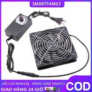 Quạt Tản Nhiệt Chó Mèo Thông Gió Hình Vuông 12CM Kèm Bộ Điều Tốc 1200RPM Quạt Làm Mát Gắn Chuồng
