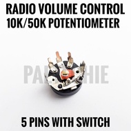 10k B10k 5 pin Potentiometer Volume Control With Switch for Pocket AM FM Radio Kit 12mm