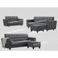 Sofa Kain 3 Seater / 2+3 Seater Percuma 1 Stool
