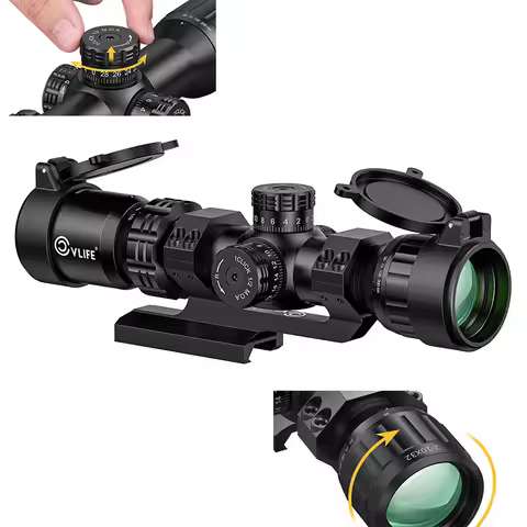 CVLIFE 2-10x32 AO Rifle Scope Optics Riflescope Sights with 5 Levels Red Green Illuminated Reticle 3