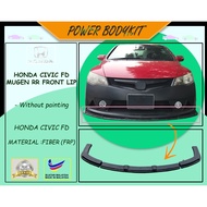 Honda Civic FD Mugen RR Front Lip (Suitable for Mugen RR Front Bumper) Material Fiber (FRP) [3 PCS]