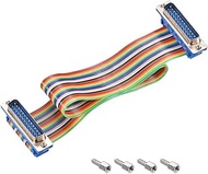 uxcell IDC Rainbow Wire Flat Ribbon Cable DB25 Male to DB25 Male Connector 2.54mm Pitch 11.8inch Len