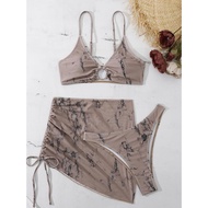 Bikini Beachwear Swimsuit Three Piece Swimsuit Women's LinkedRing Transparent Outer Fashion Bikini