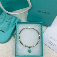 Tiffany Return to Tiffany™ 系列 藍色愛心 銀色手鏈 中號 17.8cm