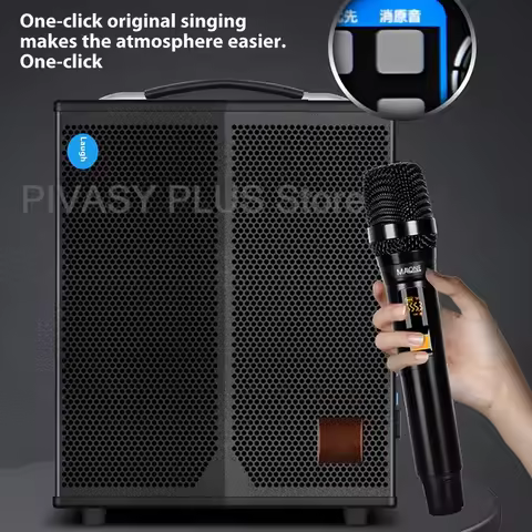5.2 Bluetooth Speaker 200W Peak Sound Box 8ohm Portable Speaker UHF Microphone Audio For Outdoor Kar
