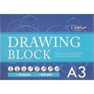 CAMPAP A3 DRAWING BLOCK 200gsm