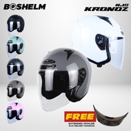 [✅Baru] Boshelm Helm Njs Kronoz Stone Grey Glossy Helm Half Face Sni