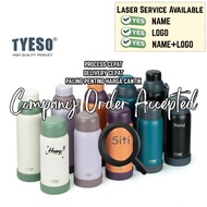 Tyeso Double Lid Design Thermos Letak Nama Custom Name Insulated Thermal Flask Tumbler Keep Cold Hot